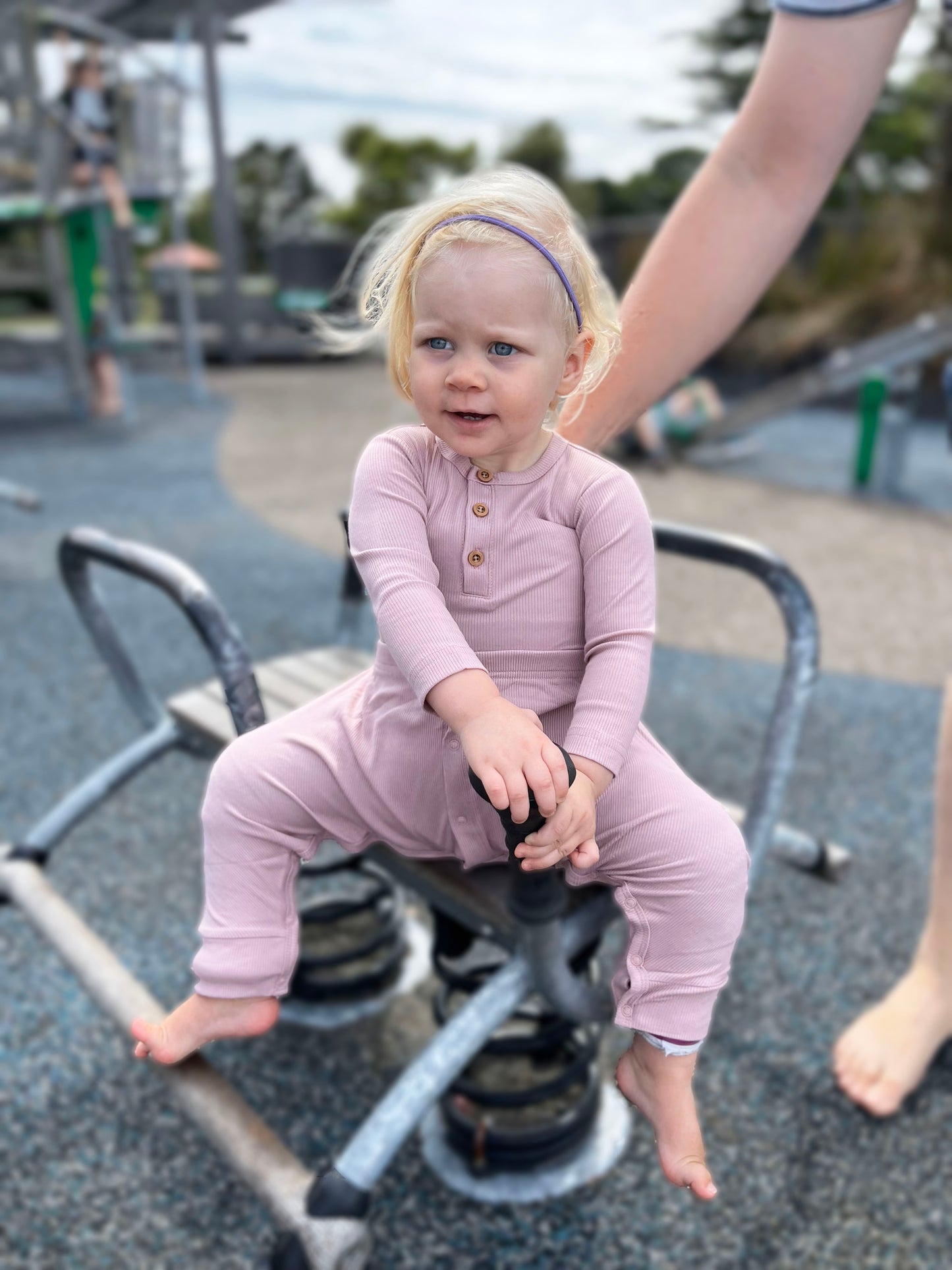 Ribbed Henley onesie Navy