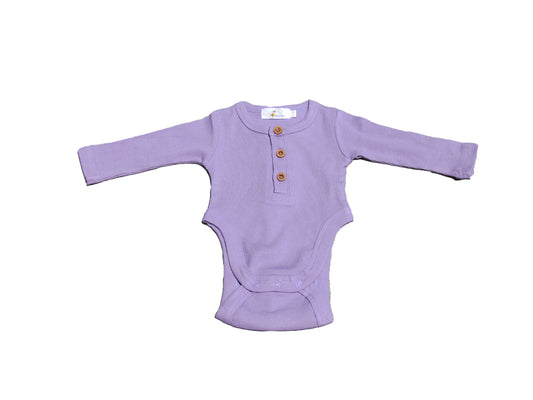 Ribbed Henley onesie Violet